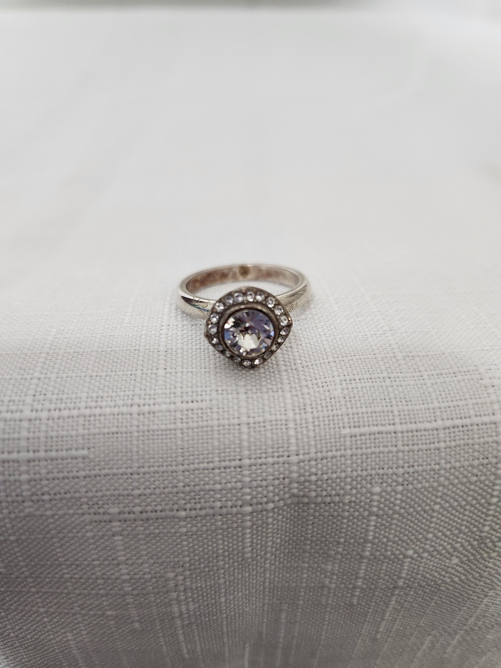 Brighton Romantica Silver Halo Ring with Crystal Cluster Stones Size 7